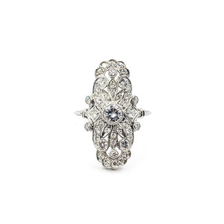 Ring Scalloped 1.05ctw Round Diamonds 900pt 26mm Sz6 4.4g 126060008
