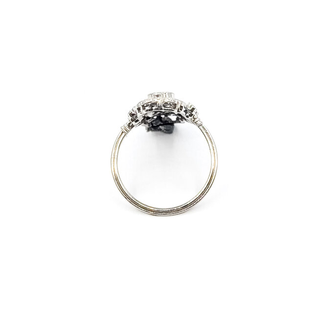 Ring Scalloped 1.05ctw Round Diamonds 900pt 26mm Sz6 4.4g 126060008