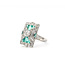 Ring Shield 1.76ctw Round Diamonds 3.82ctw Green Emeralds 900pt 22x14.5mm Sz7 7.2g 126060002
