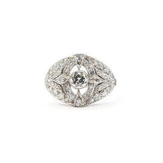 Ring Oval Cocktail 1.30ctw Round Diamonds 900pt 15mm Sz6 5.3g 126060009