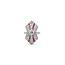 Ring Shield 1.65ctw Round Diamonds .94ctw Red Rubies 900pt 28x15mm Sz7 8.6g 126060006