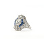 Ring Cocktail 1.50ctw Round Diamonds .67ctw Blue Sapphires 900pt 20mm Sz6.5 5.94g 126060010