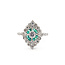 Ring Shield .60ctw Round Diamonds .40ctw Green Emerald 900pt 17mm Sz6.5 3.8g 126060001