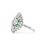 Ring Shield .60ctw Round Diamonds .40ctw Green Emerald 900pt 17mm Sz6.5 3.8g 126060001