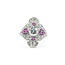 Ring Scalloped Cross Shield .82ctw Round Diamonds 1.05ctw Red Rubies 900pt 21mm Sz6 5.5g 126060007