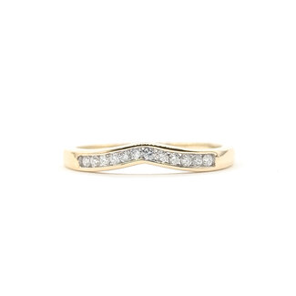 Ring Contour .12ctw Round Diamonds 14ky sz7.5 2.09g 124030454