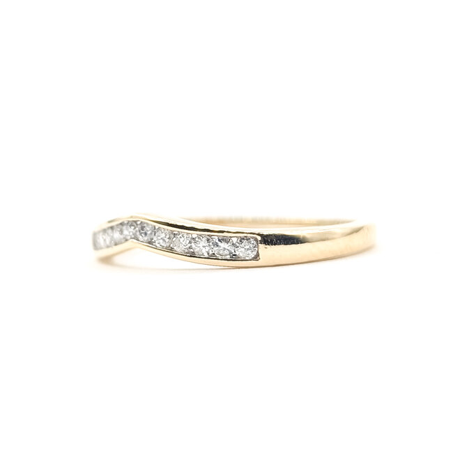 Ring Contour .12ctw Round Diamonds 14ky sz7.5 2.09g 124030454