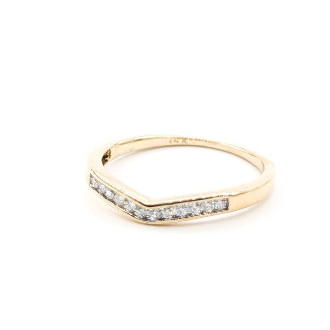 Ring Contour .12ctw Round Diamonds 14ky sz7.5 2.09g 124030454