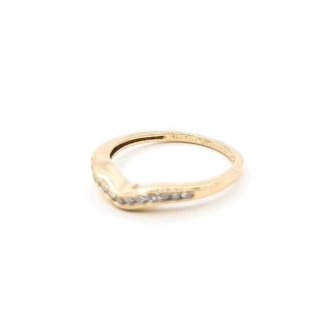 Ring Contour .12ctw Round Diamonds 14ky sz7 1.44g 124030455