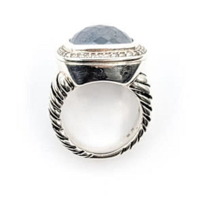 Ring David Yurman Albion Collection Cable .28ctw Round Diamonds 15x15mm Black Onyx 925 19x19mm Sz6 17.61g 126060012