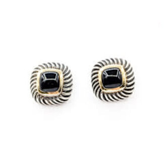 Earrings David Yurman Cable Stud 6x6mm Black Onyx 925 13.5mm 8.8g 126060014