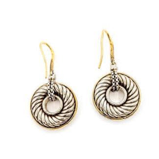 Earrings David Yurman Cable Circle Drop 18ky/925 1.5x.75" 10.3g 126052034