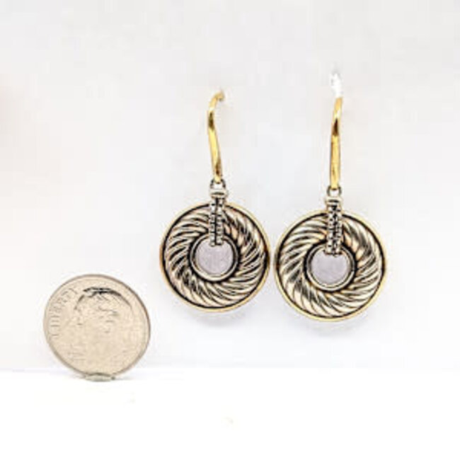 Earrings David Yurman Cable Circle Drop 18ky/925 1.5x.75" 10.3g 126052034