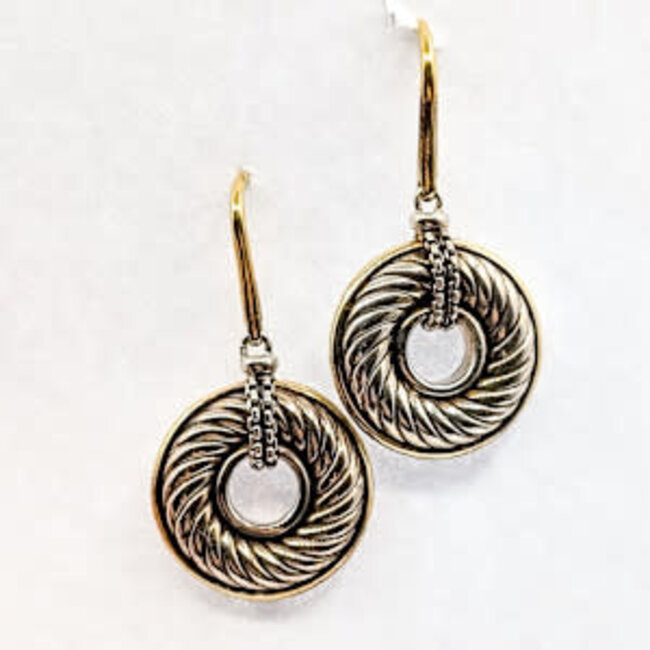 Earrings David Yurman Cable Circle Drop 18ky/925 1.5x.75" 10.3g 126052034