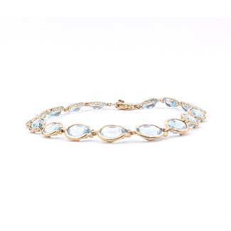 Bracelet Tennis 12ctw Sky Blue Aquamarine 14ky 6.6mm 7" 6.68g 126050069