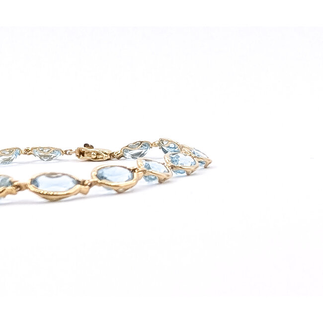 Bracelet Tennis 12ctw Sky Blue Aquamarine 14ky 6.6mm 7" 6.68g 126050069