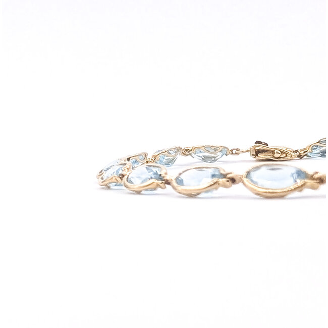 Bracelet Tennis 12ctw Sky Blue Aquamarine 14ky 6.6mm 7" 6.68g 126050069