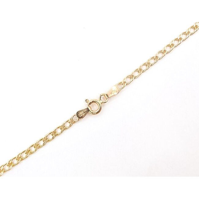 Necklace Double Curb Link 14ky 2.5mm 20" 4.57g 126052029