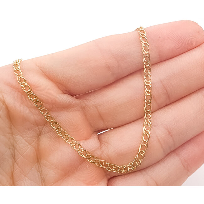 Necklace Double Curb Link 14ky 2.5mm 20" 4.57g 126052029