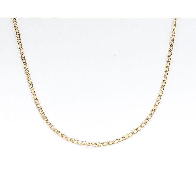 Necklace Double Curb Link 14ky 2.5mm 20" 4.57g 126052029