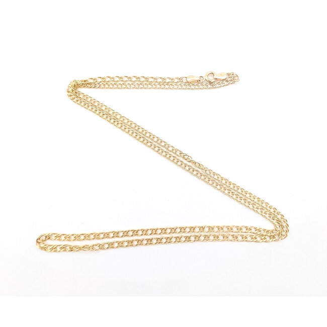 Necklace Double Curb Link 14ky 2.5mm 20" 4.57g 126052029