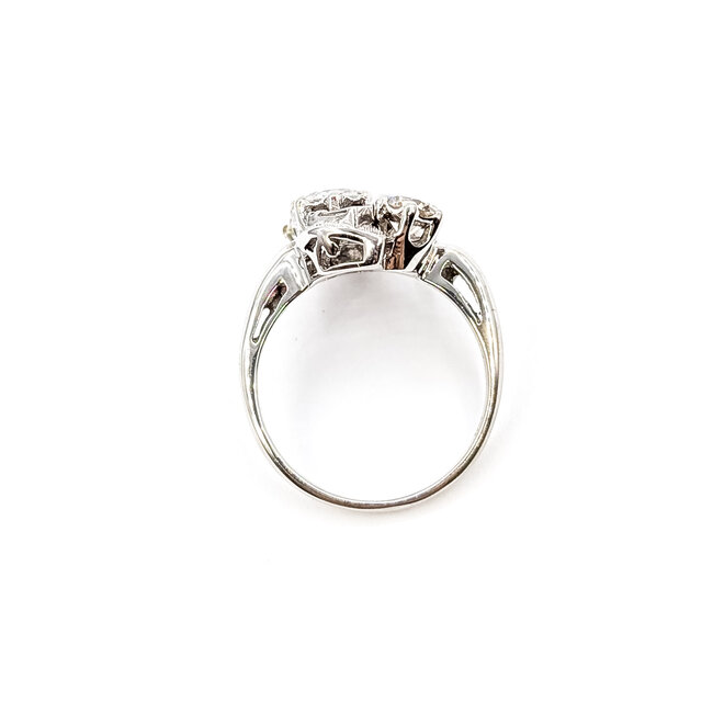 Ring Cluster 1.6ctw Round & Baguette Diamonds Diamonds 14kw 15mm Sz6.5 4.44g 226050011
