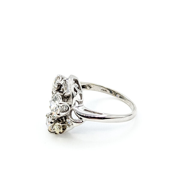 Ring Cluster 1.6ctw Round & Baguette Diamonds Diamonds 14kw 15mm Sz6.5 4.44g 226050011