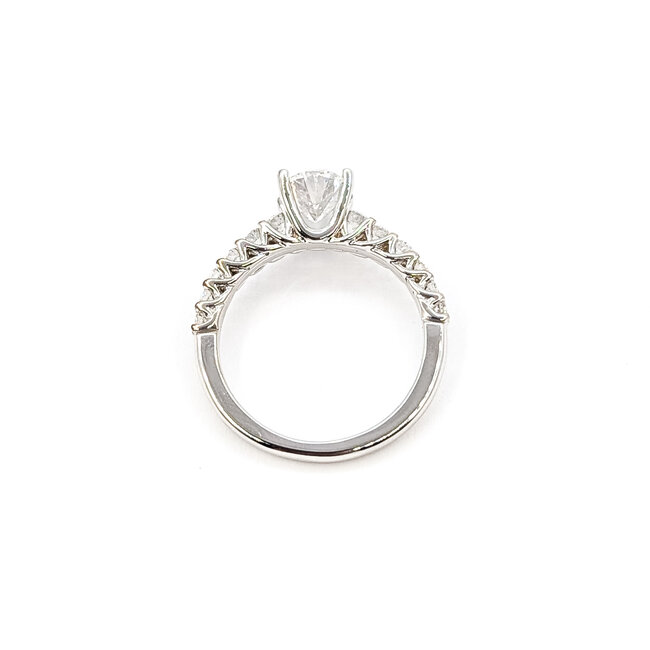 Ring Engagement 1.21ct Oval Lab Grown Diamond IGI: LG770616434 .40ctw Diamonds 18kw 2.2mm Sz6.5 2.95g 125100037
