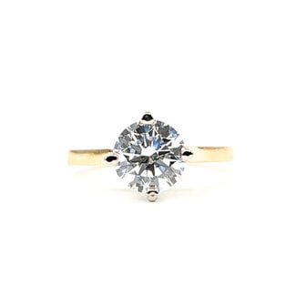Ring Solitaire 1.58ct Round Lab Grown Diamond IGI: LG772685365 18ky 2mm Sz7 3.55g 126040131
