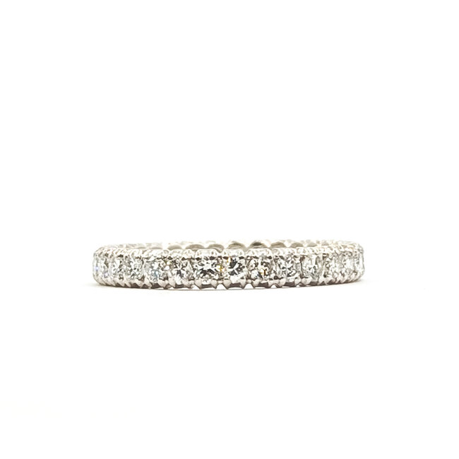 Ring Eternity 1.00ctw Round Diamonds 900pt 3mm Sz7.75 3.76g 226060008
