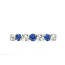 Ring 7-Stone Stackable .43ctw Round Diamonds .39ctw Blue Sapphire 900pt Sz7.5 4.4g 126060022