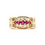 Ring Band 1.21ctw Round and Tapered Baguette Diamonds .43ctw Red Ruby 18ky Sz5 7.5g 126060019