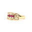 Ring Band 1.21ctw Round and Tapered Baguette Diamonds .43ctw Red Ruby 18ky Sz5 7.5g 126060019