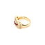Ring Band 1.21ctw Round and Tapered Baguette Diamonds .43ctw Red Ruby 18ky Sz5 7.5g 126060019