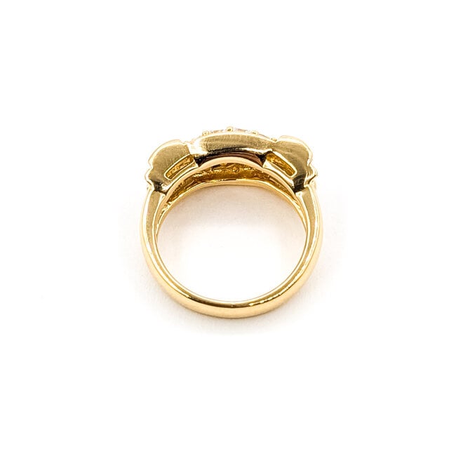 Ring Band 1.21ctw Round and Tapered Baguette Diamonds .43ctw Red Ruby 18ky Sz5 7.5g 126060019