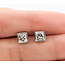 Earrings Stud Screwback .72ctw Princess Diamonds 14kw 5.5mm 2.27g 226060010