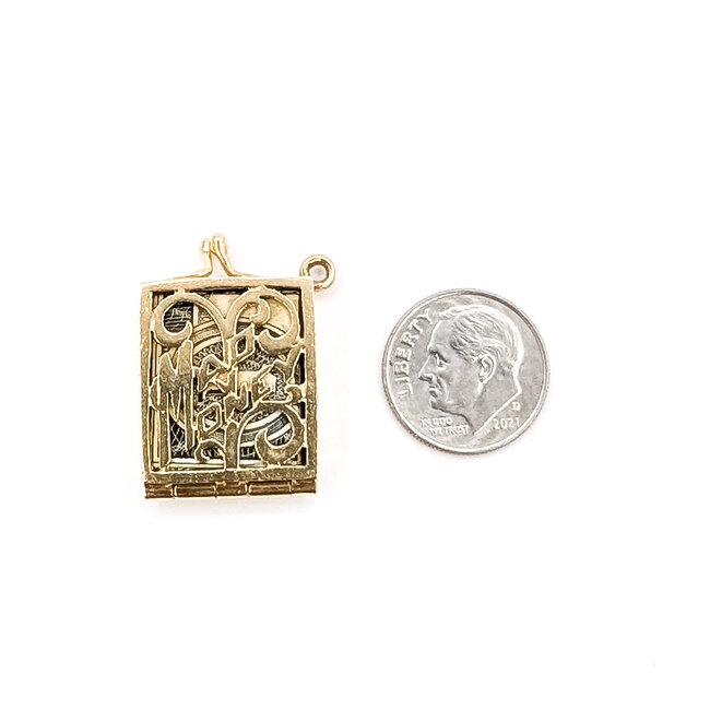 Pendant "Mad Money" Charm 14ky 1.1x.75" 8.7g 126060016