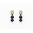 Earrings Screwback Sapphire Jackets .30ctw Round Diamonds .50ctw Teal Blue Sapphire 14ky 10x4mm 1.41g 126060017