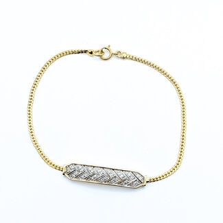 Bracelet Bar Milgrain 0.16ctw Round Diamonds 14ky 6.7mm 7.25" 4.41g 126060024