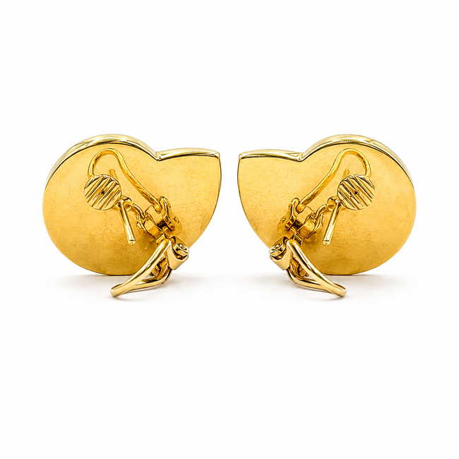 Earrings Tiffany & Co. Shell Lapis & Shell 18ky .9x.9" 13.67g 126060027