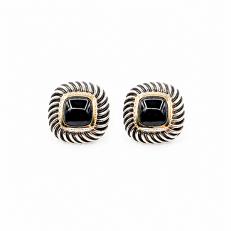 Earrings David Yurman Cable Stud 6x6mm Black Onyx 925 13.5mm 8.8g 126060014