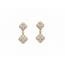 Earrings Quatrefoil Dangle 1.05ctw Round Diamonds 14ky .75x.4" 3.15g 126040078