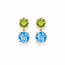 Earrings Stud Drop 4ctw Topaz & Peridot 10ky .6x.25" 2.61g 226050035