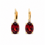 Earrings Leverback Drop .02ctw Round Diamonds 2ctw Red Garnet 10ky .55x.2" 1.26g 126050075