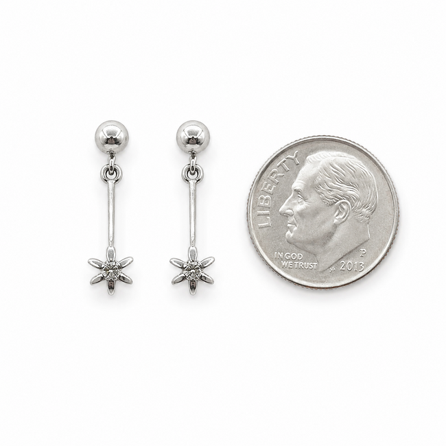 Earrings Dangle .08ctw Round Diamonds 14kw .75x.25" 1.66g 126050073