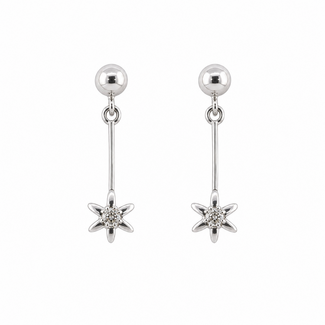 Earrings Dangle .08ctw Round Diamonds 14kw .75x.25" 1.66g 126050073