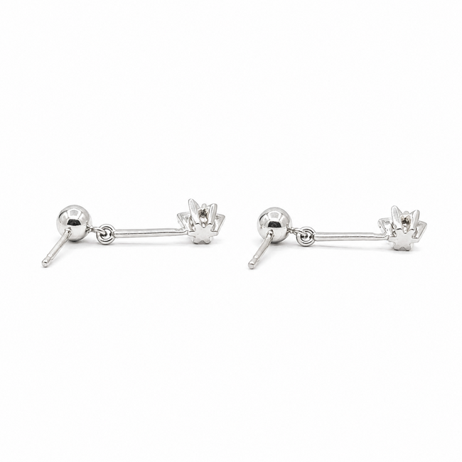 Earrings Dangle .08ctw Round Diamonds 14kw .75x.25" 1.66g 126050073