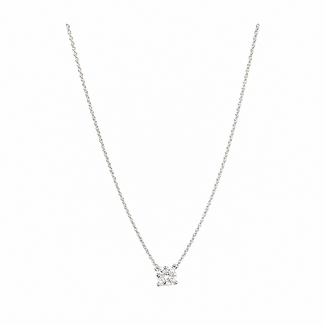 Necklace Solitaire W/Chain 0.75ct Cushion Lab Grown Diamond 14kw 16-17-18" 2.07g 126040075