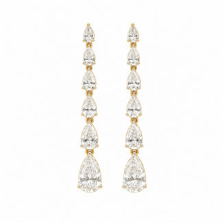 Earrings Graduated Dangle 4.50ctw Pear Lab Grown Diamonds 14ky 1.5x.25" 3.95g 126040051