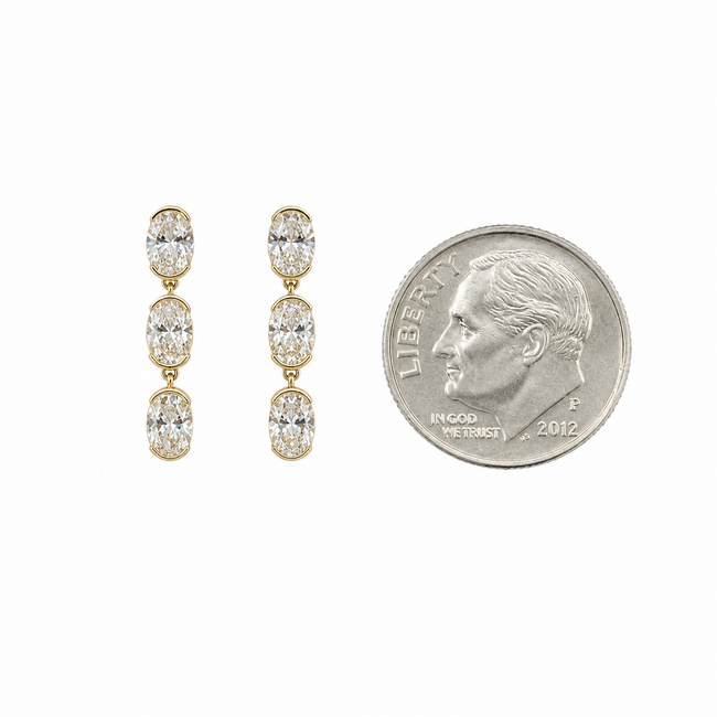 Earrings Dangle 2.50ctw Oval Lab Grown Diamonds 14ky .9x.15" 3.08g 126040052